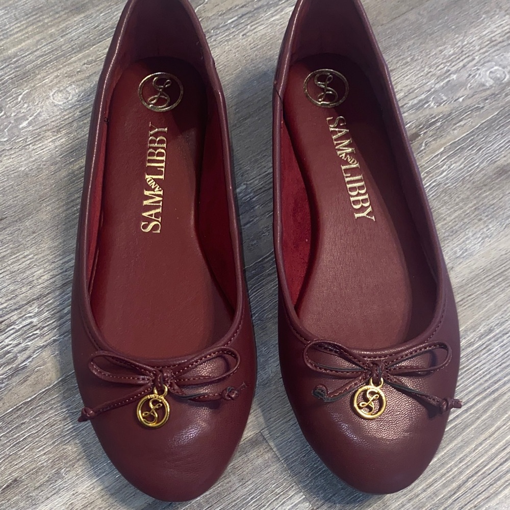 NWOB SAM & LIBBY Maroon Ballet Flats 9